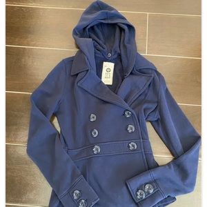 Roxy button-down Soft Comfy Jacket sweatshirt like With Detachable hood Size XS